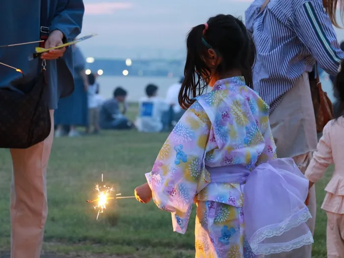夜空を彩る玩具花火