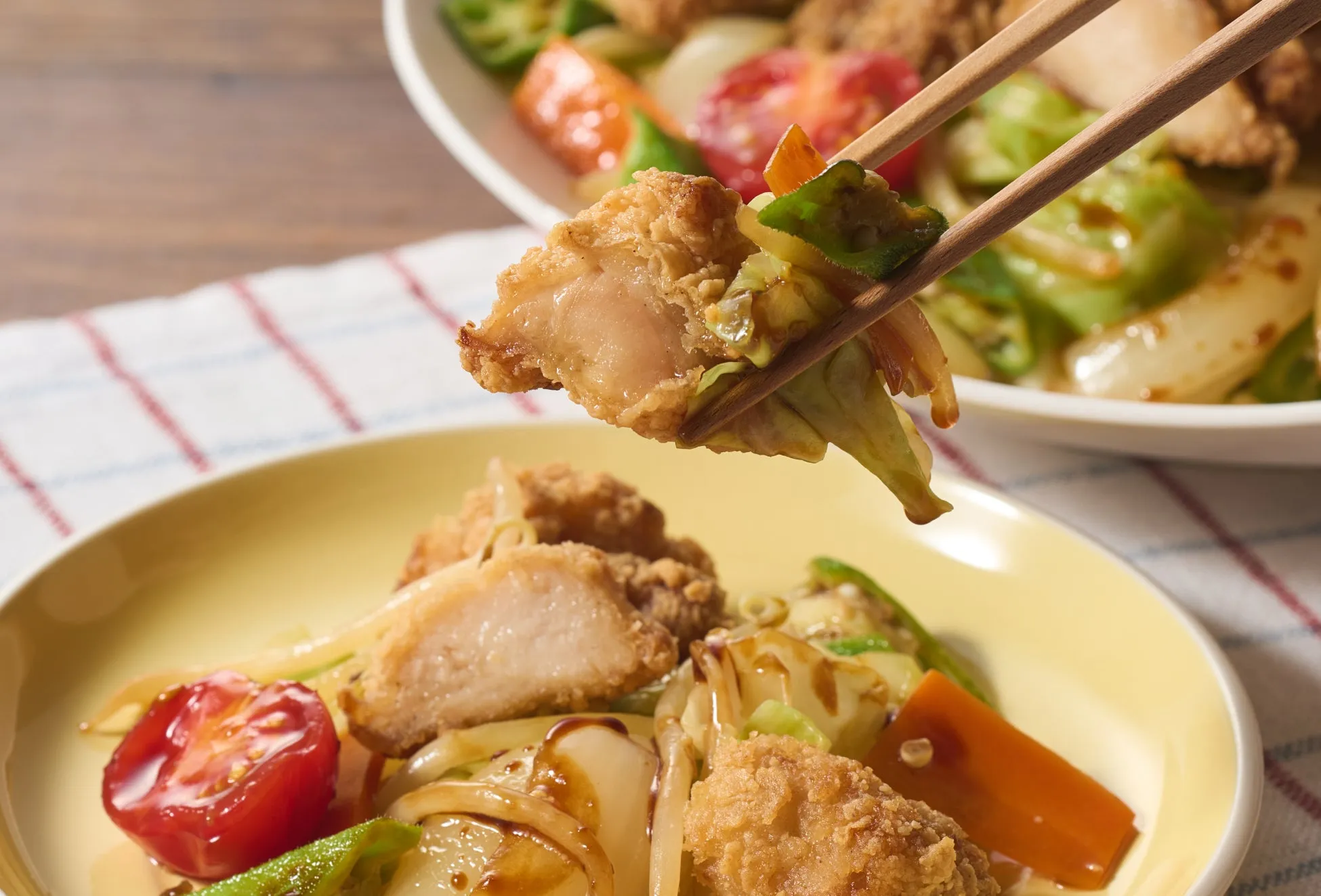 わんぱく！から揚げで作る夏の肉野菜炒め