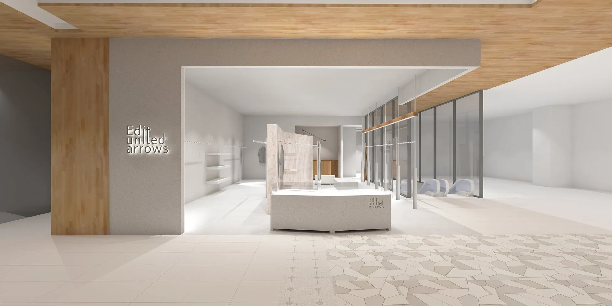 Edit united arrowsの店舗内観CGパース
