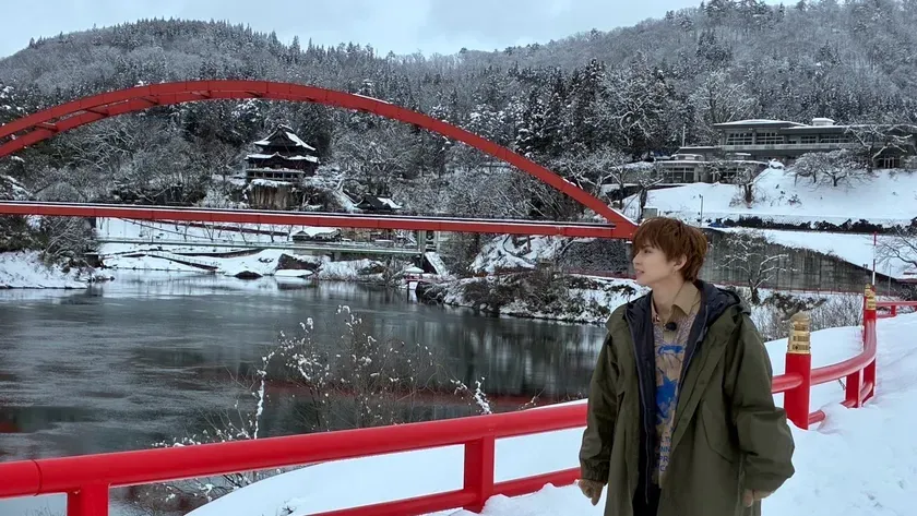 冬の柳津町の美しい風景