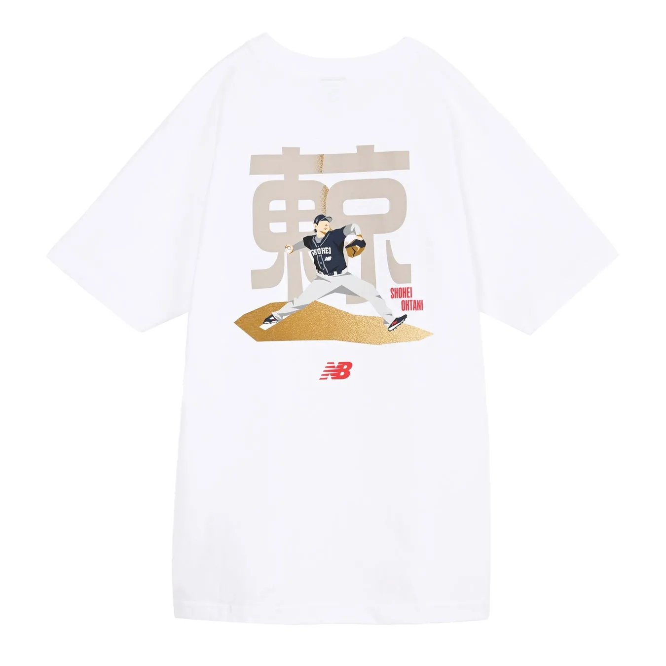 大谷翔平選手のイラストがプリントされたニューバランスのTシャツ