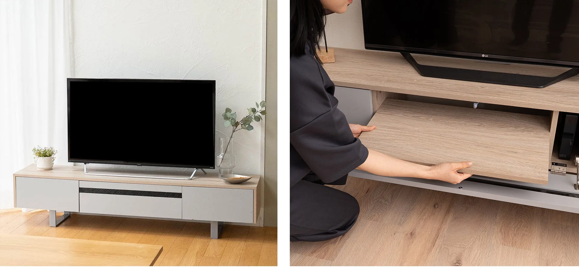 テレビボード中央収納内部